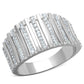 TS211 - Rhodium 925 Sterling Silver Ring with AAA Grade CZ  in Clear-4