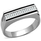 TS217 - Rhodium 925 Sterling Silver Ring with AAA Grade CZ  in Clear-4