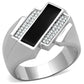 TS218 - Rhodium 925 Sterling Silver Ring with AAA Grade CZ  in Clear-4