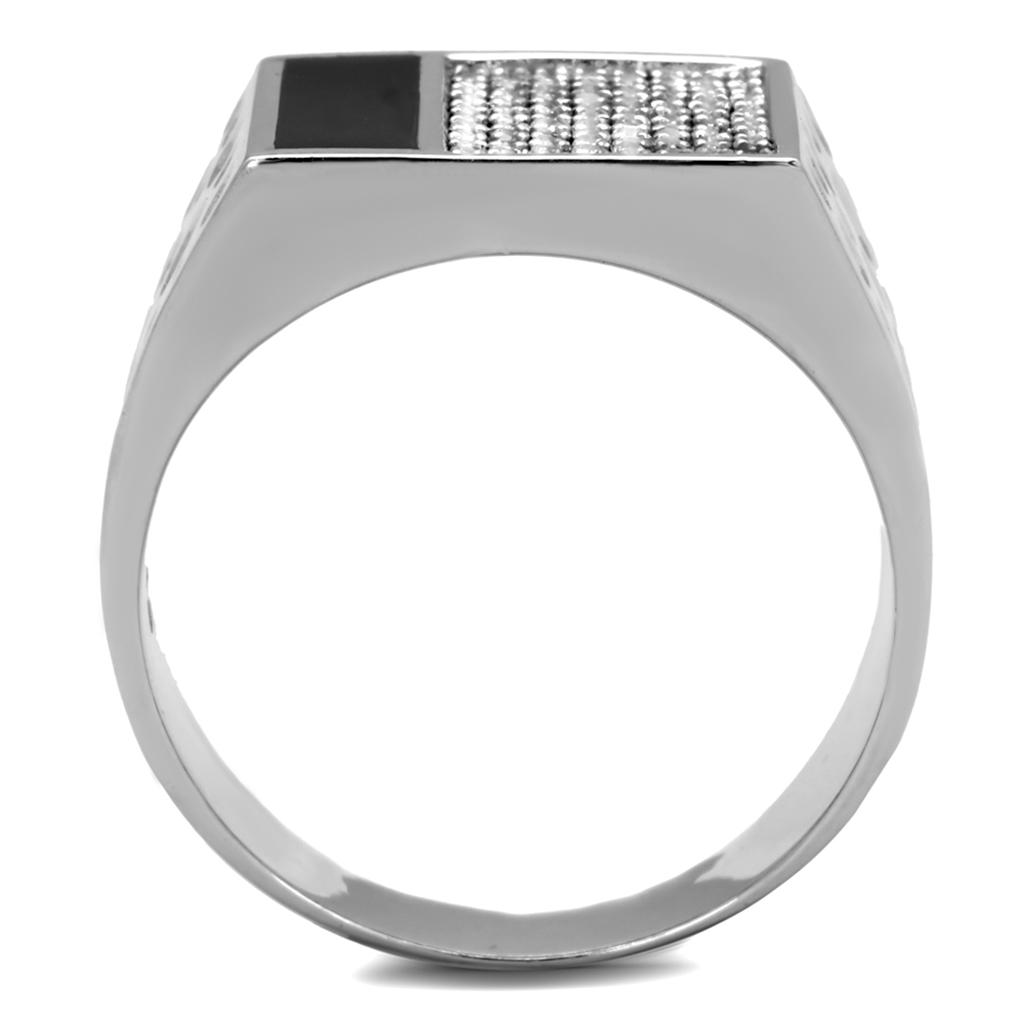 TS219 - Rhodium 925 Sterling Silver Ring with AAA Grade CZ  in Clear-2