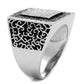 TS221 - Rhodium 925 Sterling Silver Ring with AAA Grade CZ  in Clear-3