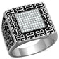 TS221 - Rhodium 925 Sterling Silver Ring with AAA Grade CZ  in Clear-4