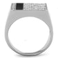 TS222 - Rhodium 925 Sterling Silver Ring with AAA Grade CZ  in Clear-2