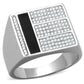 TS222 - Rhodium 925 Sterling Silver Ring with AAA Grade CZ  in Clear-4