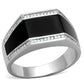 TS223 - Rhodium 925 Sterling Silver Ring with AAA Grade CZ  in Clear-4