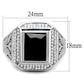 TS224 - Rhodium 925 Sterling Silver Ring with AAA Grade CZ  in Black Diamond-1
