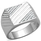 TS230 - Rhodium 925 Sterling Silver Ring with AAA Grade CZ  in Clear-4