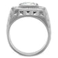 TS231 - Rhodium 925 Sterling Silver Ring with AAA Grade CZ  in Clear-2