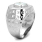 TS231 - Rhodium 925 Sterling Silver Ring with AAA Grade CZ  in Clear-3
