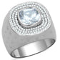 TS231 - Rhodium 925 Sterling Silver Ring with AAA Grade CZ  in Clear-4