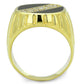 TS235 - Gold 925 Sterling Silver Ring with AAA Grade CZ  in Clear-2