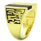 TS236 - Gold 925 Sterling Silver Ring with Semi-Precious Onyx in Jet-3
