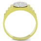 TS237 - Gold+Rhodium 925 Sterling Silver Ring with AAA Grade CZ  in Clear-2