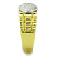 TS237 - Gold+Rhodium 925 Sterling Silver Ring with AAA Grade CZ  in Clear-3
