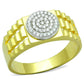 TS237 - Gold+Rhodium 925 Sterling Silver Ring with AAA Grade CZ  in Clear-4