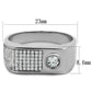 TS239 - Rhodium 925 Sterling Silver Ring with AAA Grade CZ  in Clear-1