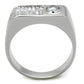 TS239 - Rhodium 925 Sterling Silver Ring with AAA Grade CZ  in Clear-2