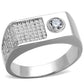TS239 - Rhodium 925 Sterling Silver Ring with AAA Grade CZ  in Clear-4