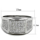 TS241 - Rhodium 925 Sterling Silver Ring with AAA Grade CZ  in Clear-1