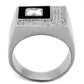TS242 - Rhodium 925 Sterling Silver Ring with AAA Grade CZ  in Clear-2