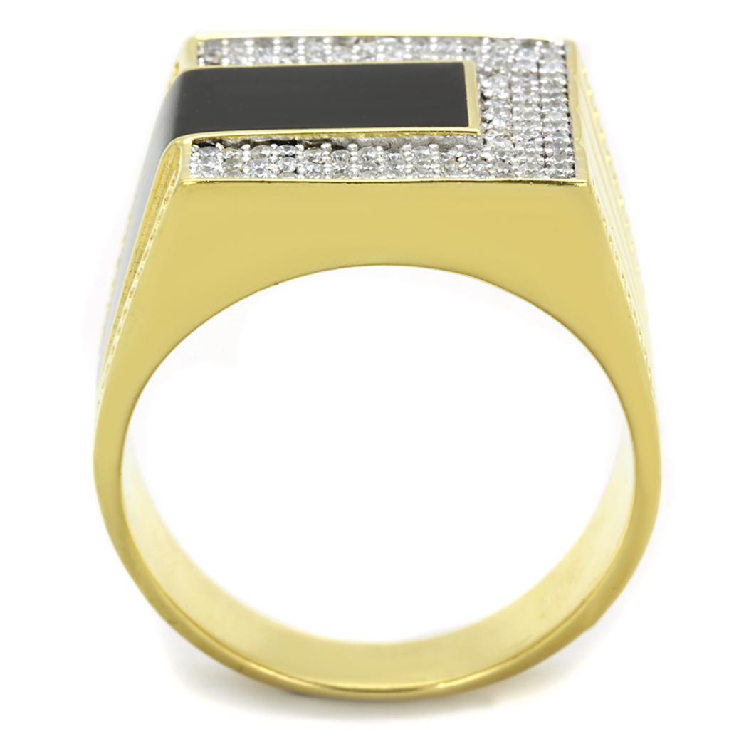 TS245 - Gold+Rhodium 925 Sterling Silver Ring with AAA Grade CZ  in Clear-2
