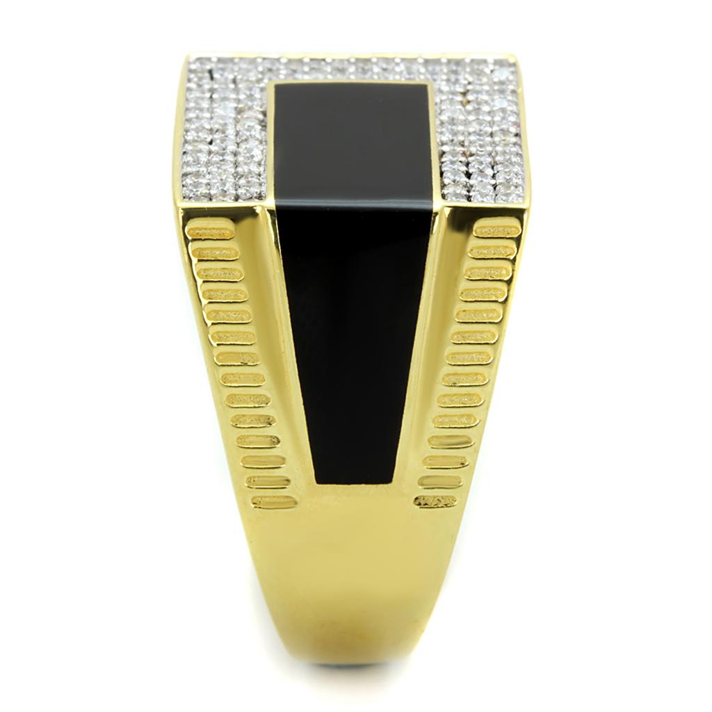 TS245 - Gold+Rhodium 925 Sterling Silver Ring with AAA Grade CZ  in Clear-3