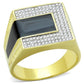 TS245 - Gold+Rhodium 925 Sterling Silver Ring with AAA Grade CZ  in Clear-4