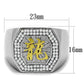 TS246 - Reverse Two-Tone 925 Sterling Silver Ring with AAA Grade CZ  in Clear-1