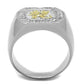 TS246 - Reverse Two-Tone 925 Sterling Silver Ring with AAA Grade CZ  in Clear-2