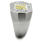 TS246 - Reverse Two-Tone 925 Sterling Silver Ring with AAA Grade CZ  in Clear-3