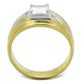 TS247 - Gold+Rhodium 925 Sterling Silver Ring with AAA Grade CZ  in Clear-2