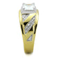TS247 - Gold+Rhodium 925 Sterling Silver Ring with AAA Grade CZ  in Clear-3