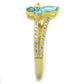 TS249 - Gold 925 Sterling Silver Ring with AAA Grade CZ  in Sea Blue-3