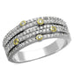 TS251 - Reverse Two-Tone 925 Sterling Silver Ring with AAA Grade CZ  in Clear-4