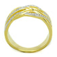 TS253 - Gold+Rhodium 925 Sterling Silver Ring with AAA Grade CZ  in Clear-2