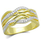 TS253 - Gold+Rhodium 925 Sterling Silver Ring with AAA Grade CZ  in Clear-4