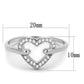 TS256 - Rhodium 925 Sterling Silver Ring with AAA Grade CZ  in Clear-1