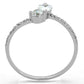 TS258 - Rhodium 925 Sterling Silver Ring with AAA Grade CZ  in Clear-2