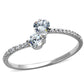 TS258 - Rhodium 925 Sterling Silver Ring with AAA Grade CZ  in Clear-4