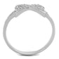 TS259 - Rhodium 925 Sterling Silver Ring with AAA Grade CZ  in Clear-2