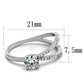 TS261 - Rhodium 925 Sterling Silver Ring with AAA Grade CZ  in Clear-1