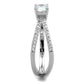 TS261 - Rhodium 925 Sterling Silver Ring with AAA Grade CZ  in Clear-3