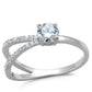 TS261 - Rhodium 925 Sterling Silver Ring with AAA Grade CZ  in Clear-4