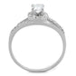 TS263 - Rhodium 925 Sterling Silver Ring with AAA Grade CZ  in Clear-2