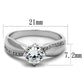 TS264 - Rhodium 925 Sterling Silver Ring with AAA Grade CZ  in Clear-1