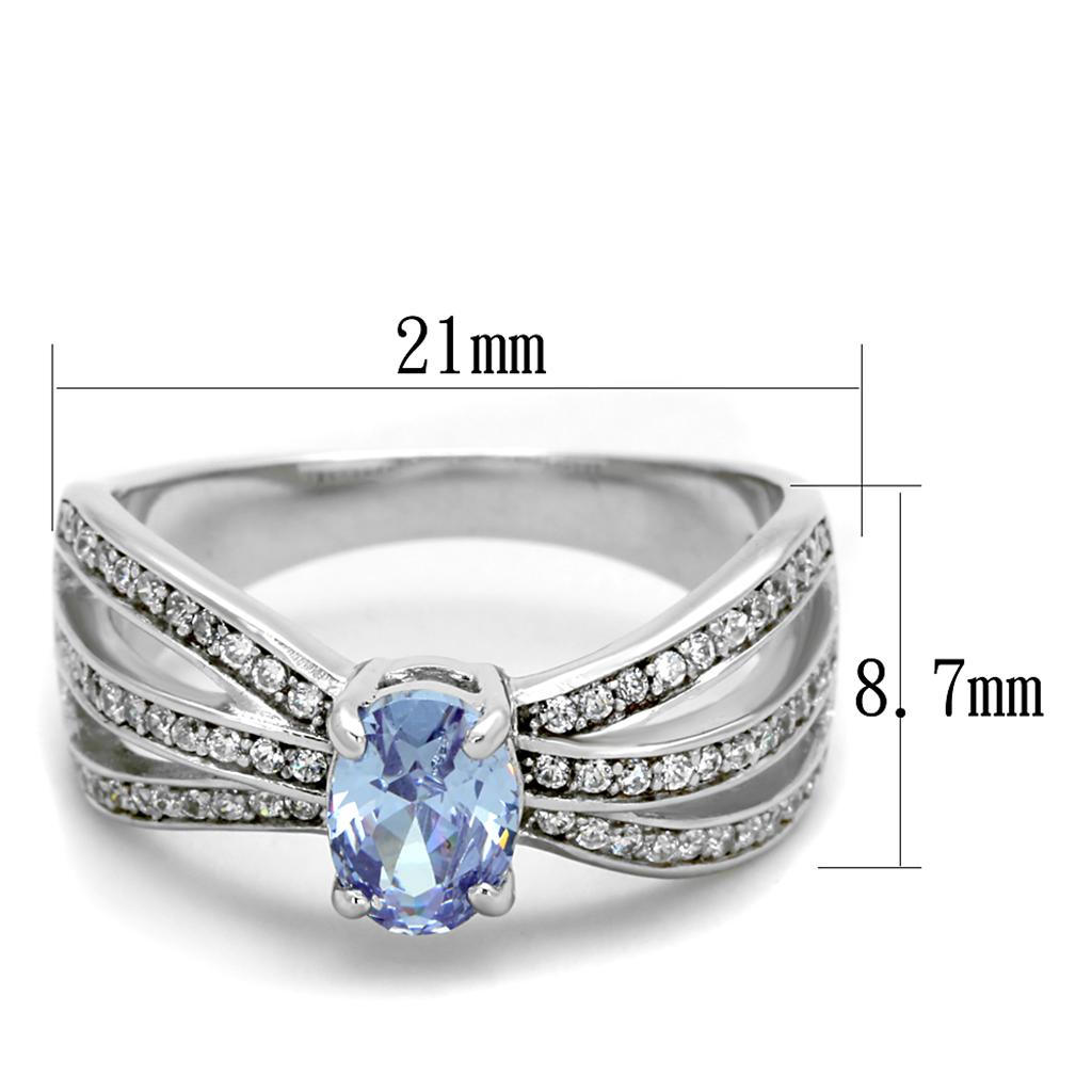 TS265 - Rhodium 925 Sterling Silver Ring with AAA Grade CZ  in Light Amethyst-1
