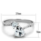 TS271 - Rhodium 925 Sterling Silver Ring with AAA Grade CZ  in Clear-1