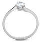 TS272 - Rhodium 925 Sterling Silver Ring with AAA Grade CZ  in Clear-2