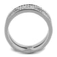TS273 - Rhodium 925 Sterling Silver Ring with AAA Grade CZ  in Clear-2