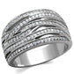 TS274 - Rhodium 925 Sterling Silver Ring with AAA Grade CZ  in Clear-4